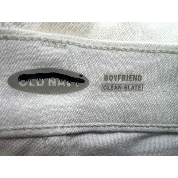 Old Navy Womens Plus Size 20 Boyfriend Stretch White Denim Shorts NEW - Picture 3 of 10